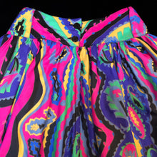 Load image into Gallery viewer, A LURID PAISLEY PRINT 80s FULL SKIRT
