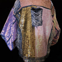 Load image into Gallery viewer, A LARGE SIZE TARMAFIA HAND SEQUINNED JACKET IN PALE COLOURS
