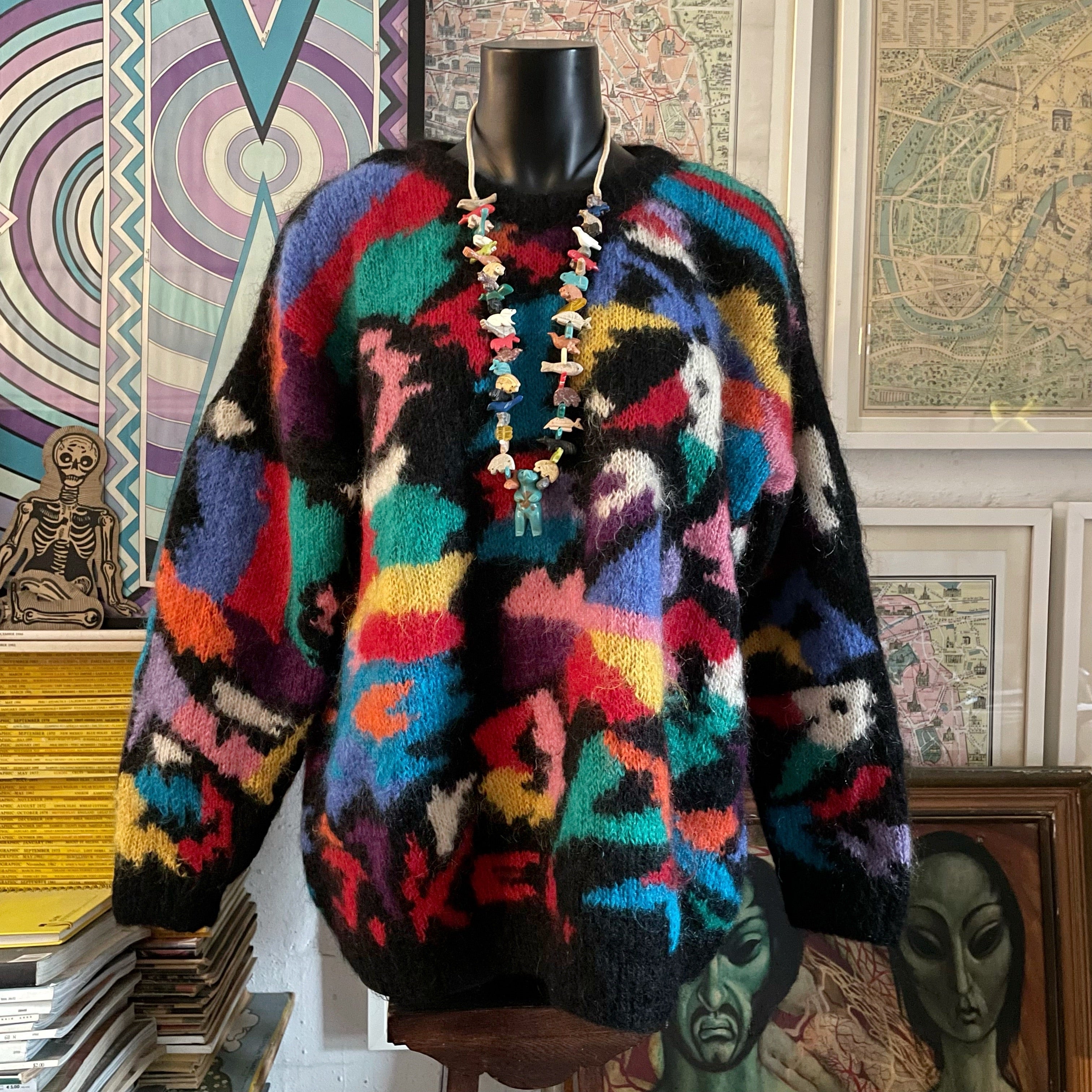 A 1980s JENNY KEE DESIGN HAND KNIT JUMPER