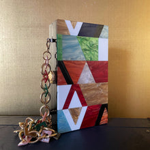 Load image into Gallery viewer, PERSPEX MOSAIC CLUTCH WITH DECORATIVE CHAIN
