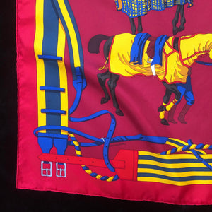 A VINTAGE “RONDS DE MARCHE” HERMÈS SILK SCARF