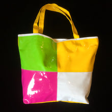 Load image into Gallery viewer, ORIGINAL 1980s PATENT SPLICED TOTE
