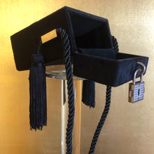 Load image into Gallery viewer, A BLACK FLOCKED EVENING CASE WITH TASSELS
